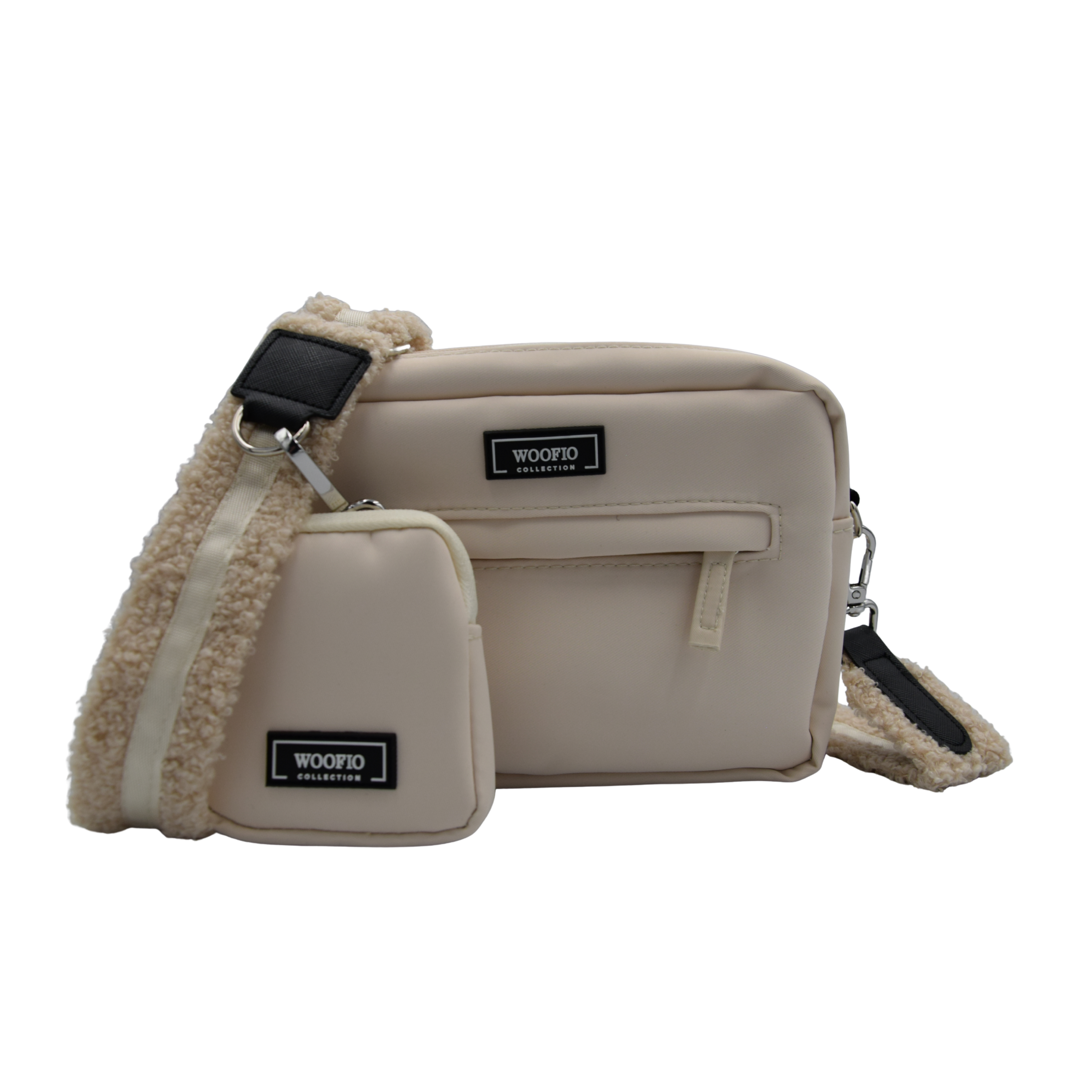 Dog Walking Bag - Beige Teddy