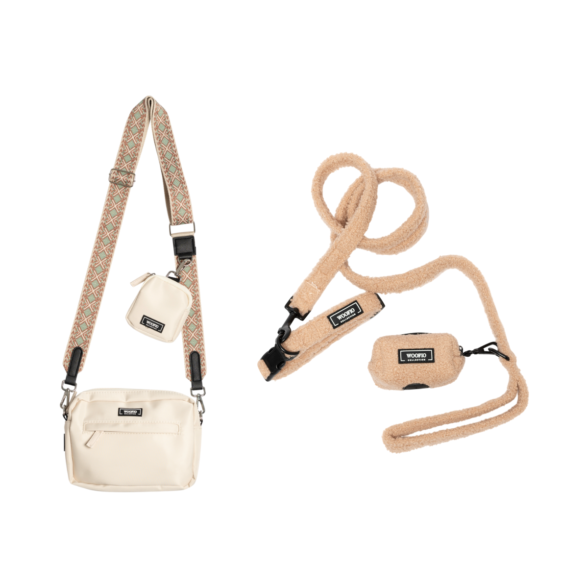 Dog Walking Bag - Beige Ibiza & Set Teddy