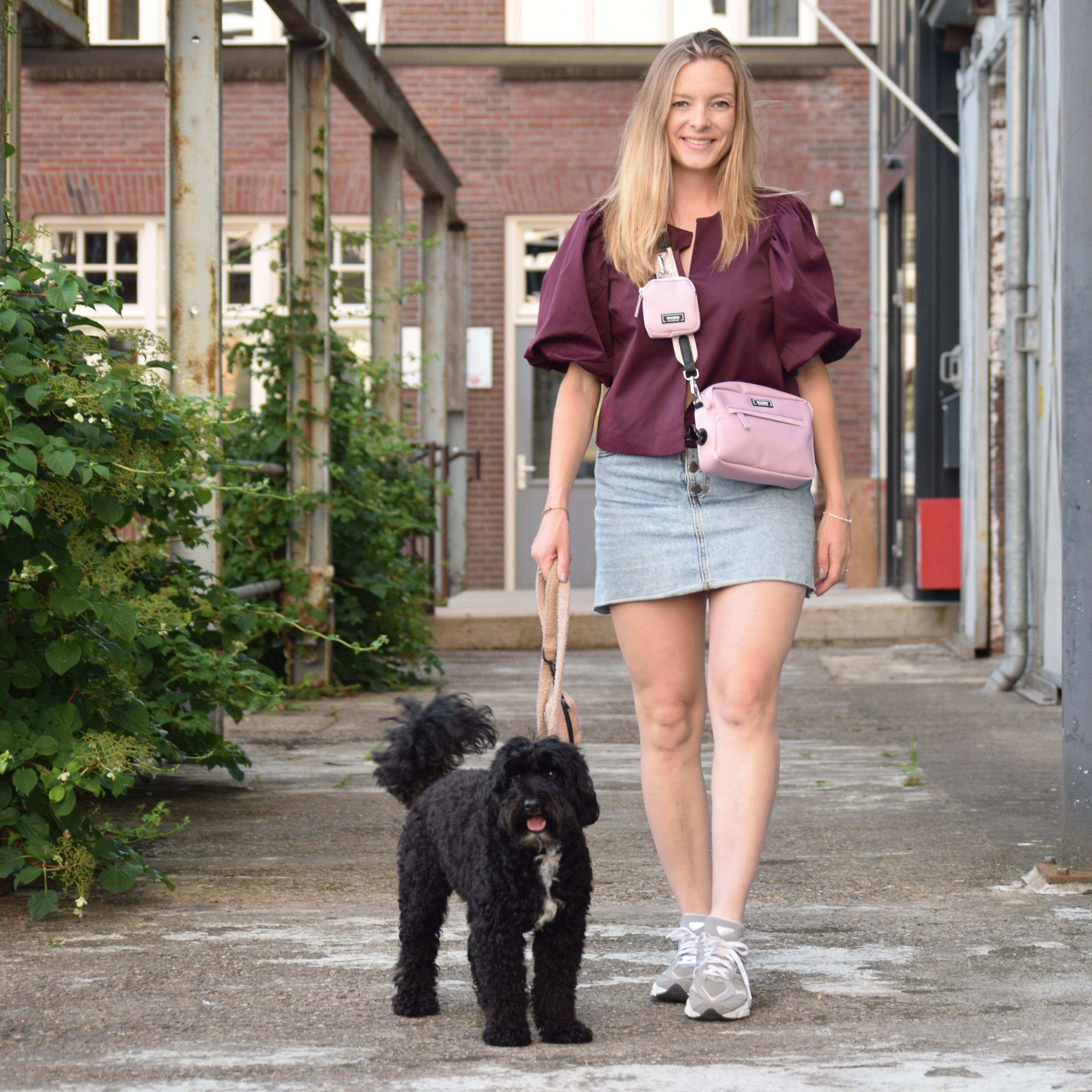 Dog Walking Bag - Pink Blossom