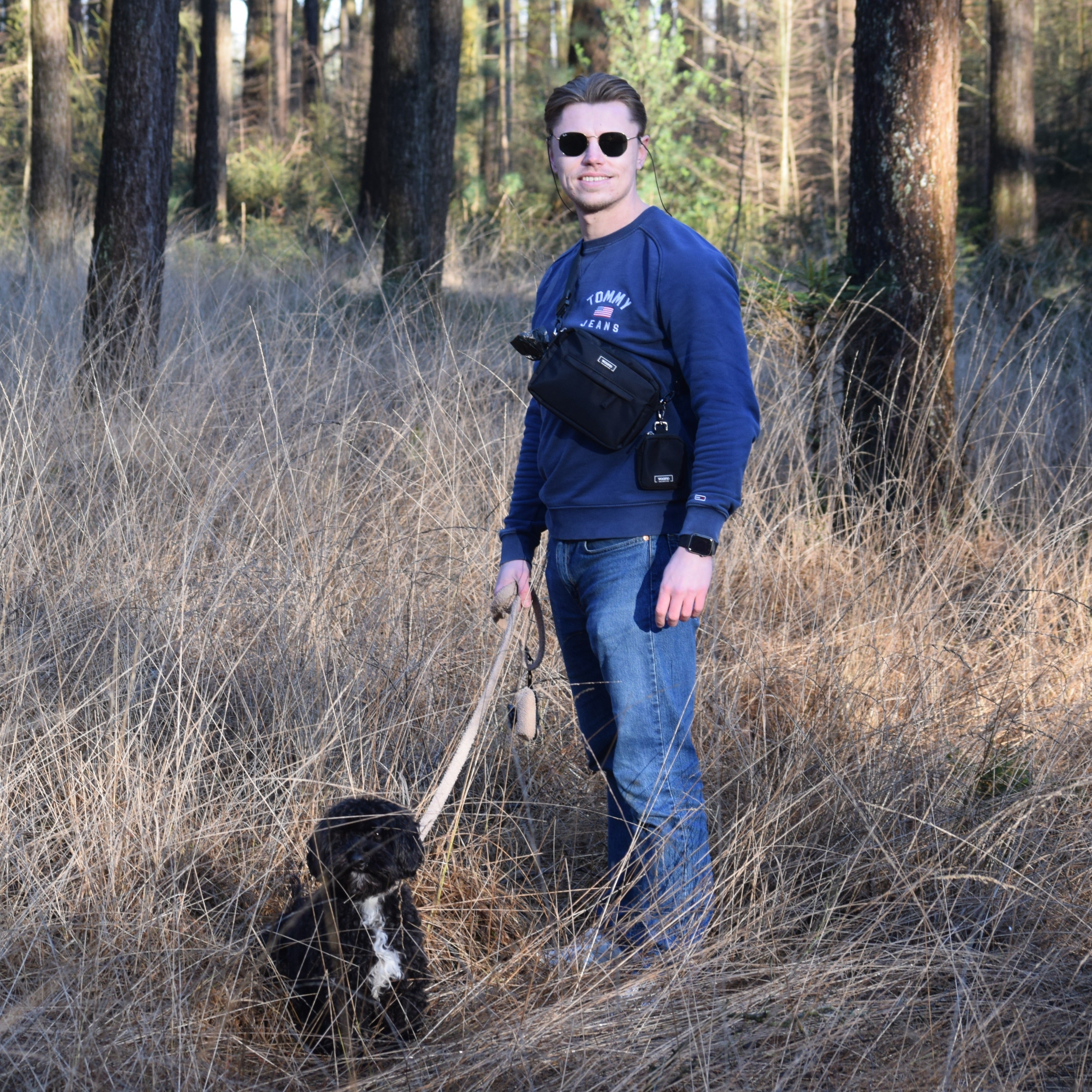 Dog Walking Bag - Black Hip