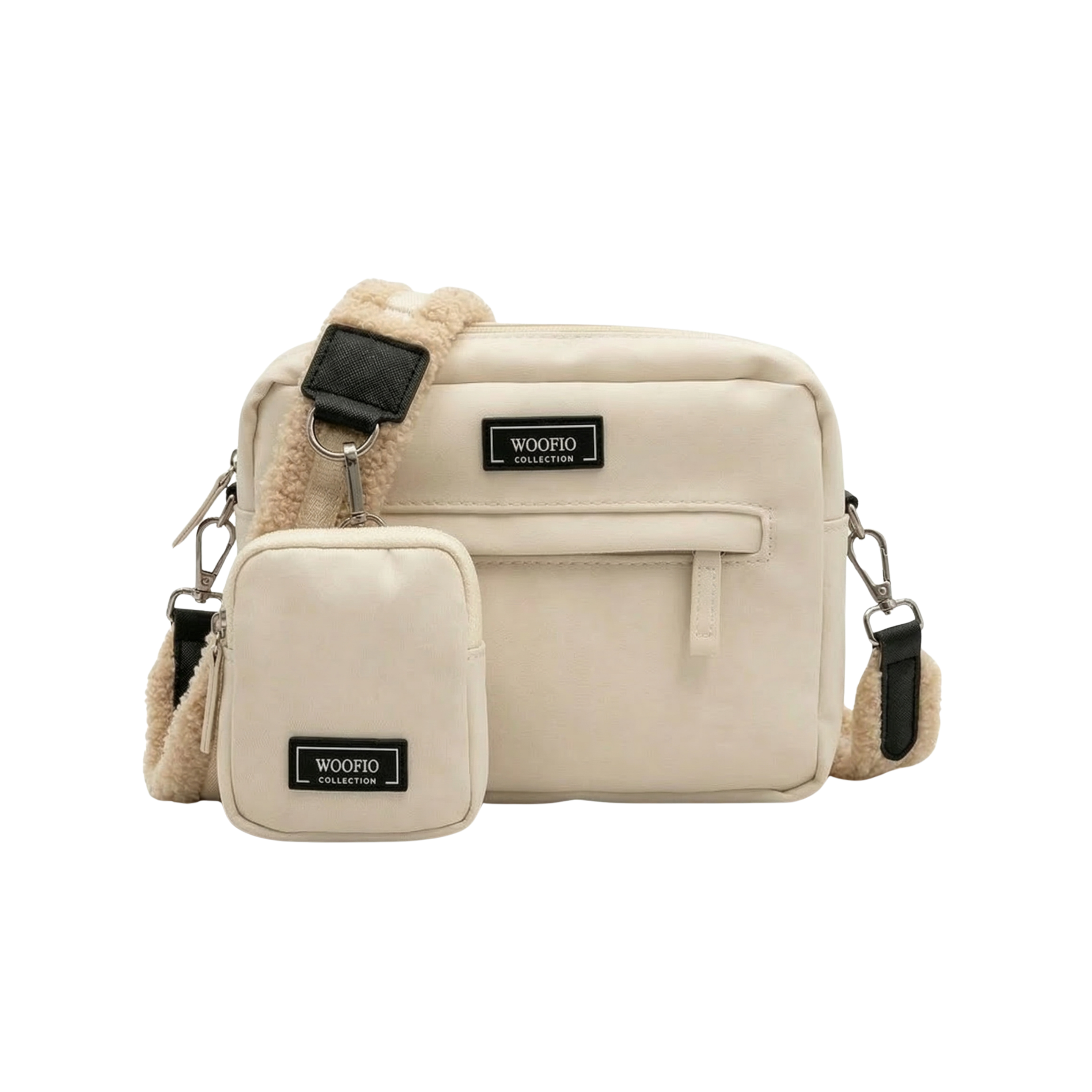 Dog Walking Bag - Beige Teddy