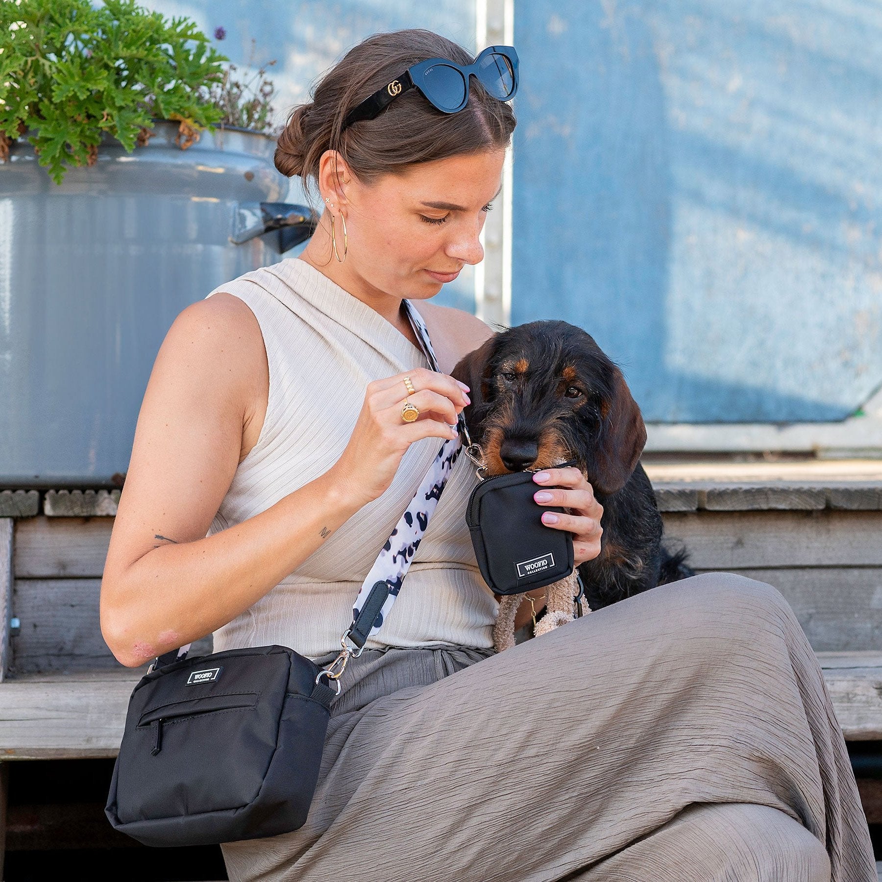 Dog Walking Bag - Black Print