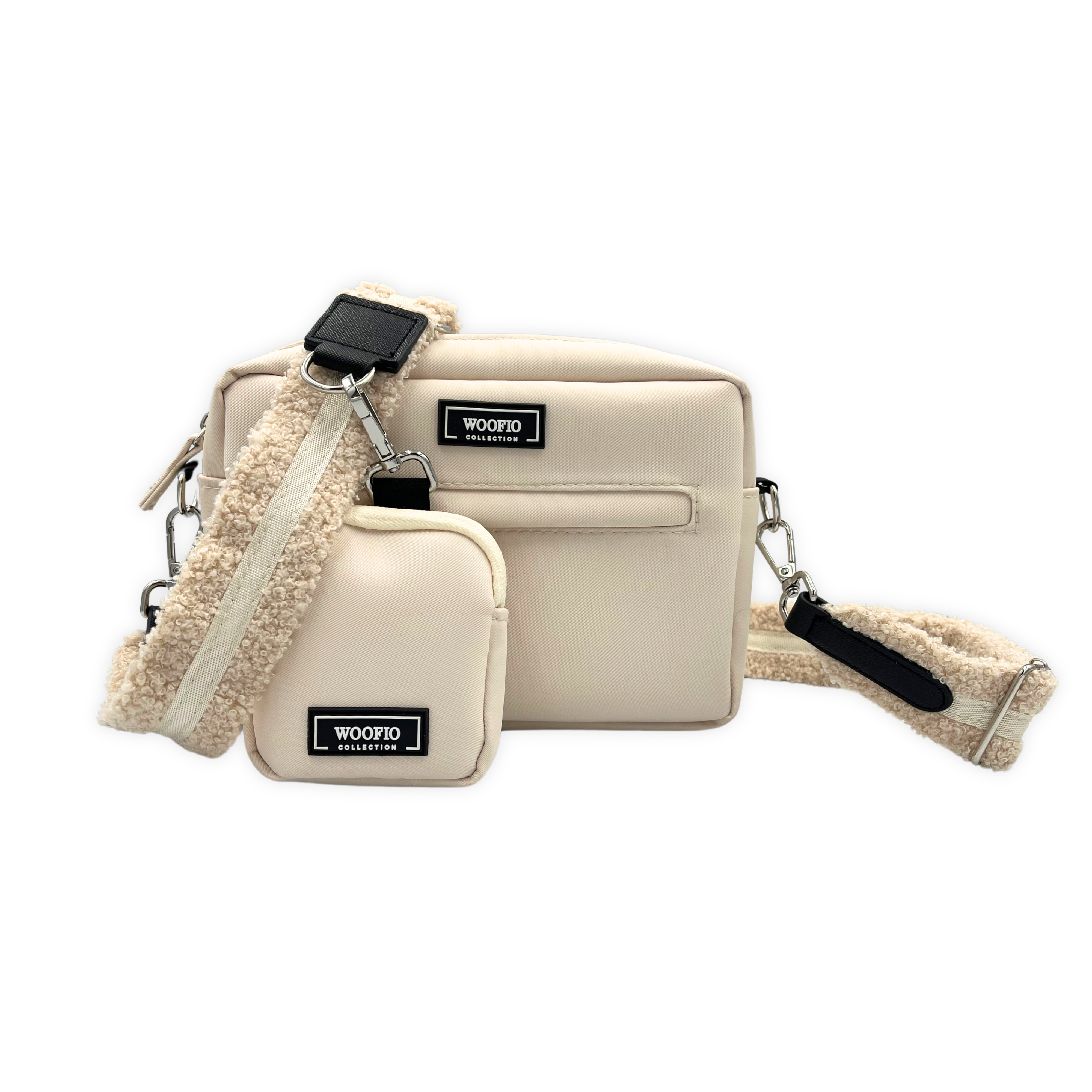 Dog Walking Bag - Beige Teddy